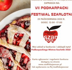 Rusza VII Podkarpacki Festiwal Szarlotki 2022 ! Rusza VII Podkarpacki Festiwal Szarlotki 2022 !