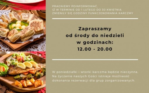 Zmiana godzin funkcjonowania karczmy