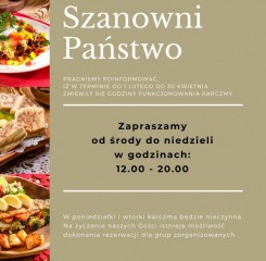 Zmiana godzin funkcjonowania karczmy